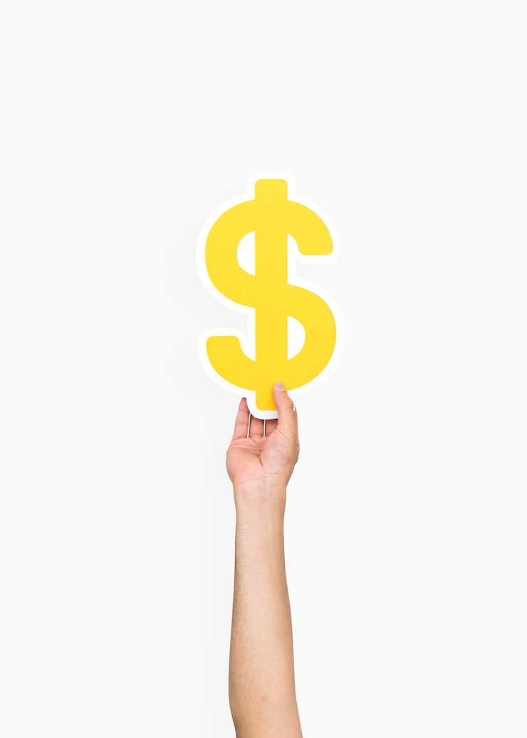 Kostenlose Foto hände, die dollarsymbol halten
