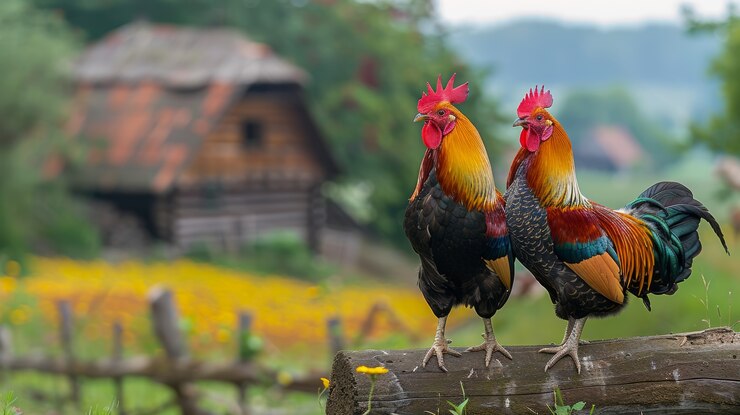 Kostenlose Foto hahn im fotorealistischen stil mit schnabel und federn