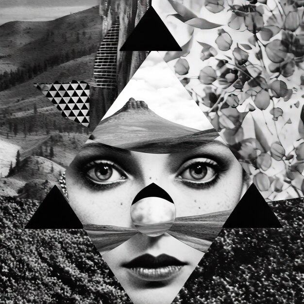 Halftone-Monochrom-Collage