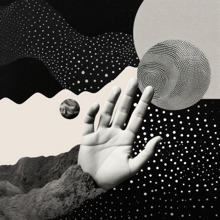 Kostenlose Foto halftone-monochrom-collage