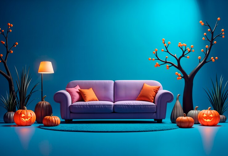 Kostenlose Foto halloween 3d innenraum-hintergrund