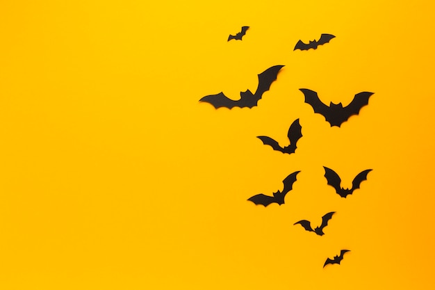 Halloween-Hiebe mit orange Hintergrund