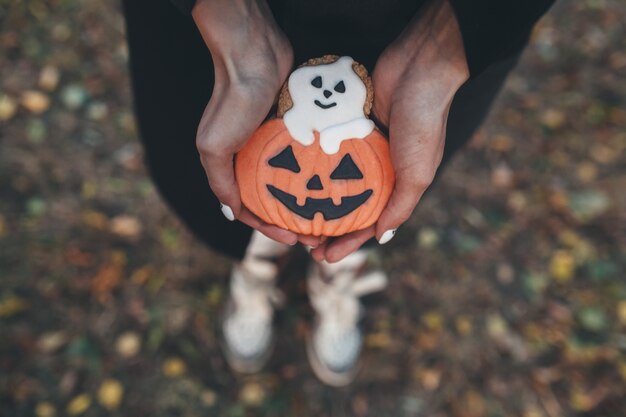 Kostenloses Foto halloween kürbis cookies