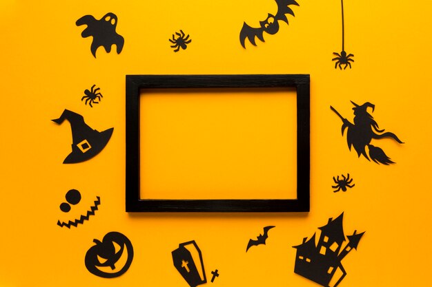 Halloween-Parteielemente auf flachem Design