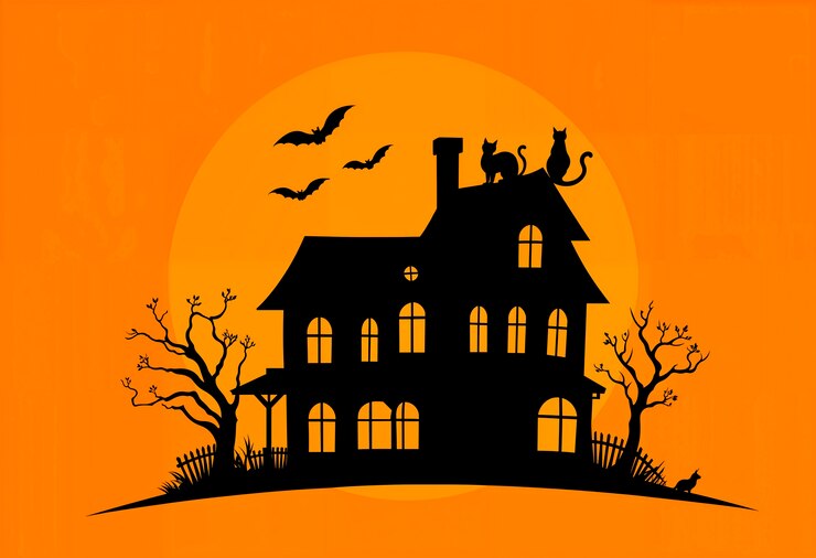 Kostenlose Foto halloween spukhaus-illustration