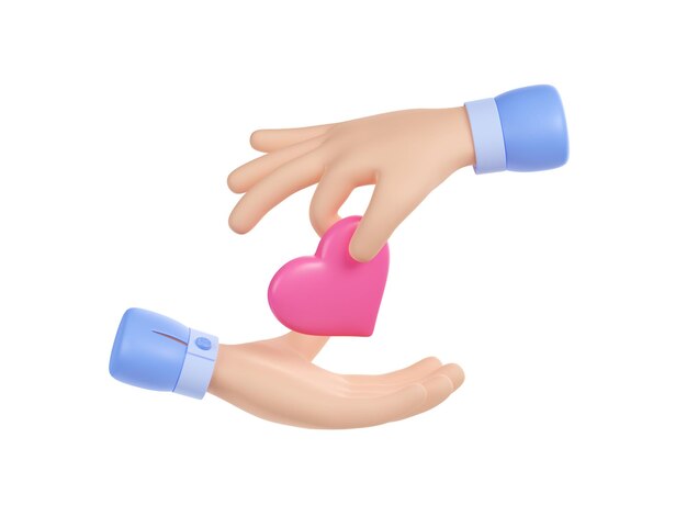 Hand geben Herz in offene Handfläche