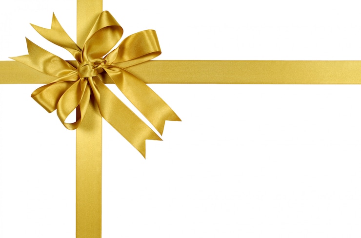 Kostenlose Foto hand gebunden geschenkband und bogen in gelbgold