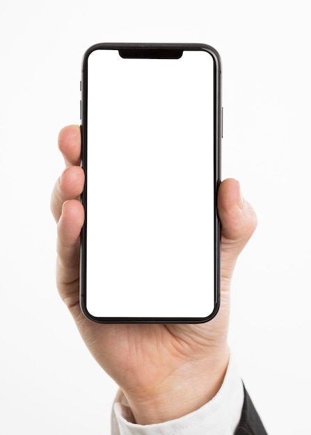 Hand hält Smartphone