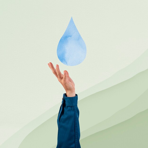 Hand präsentiert Wasserschutz-Umwelt-Remix