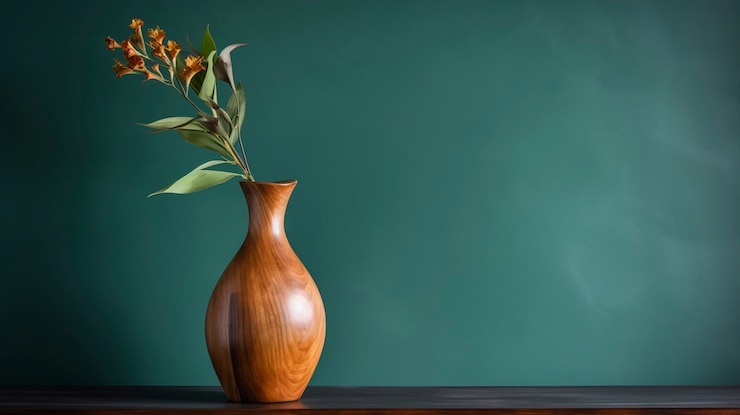 Kostenlose Foto handgefertigte dekorative hölzerne vase