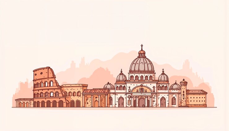 Kostenlose Foto handgezeichnete skyline-illustration