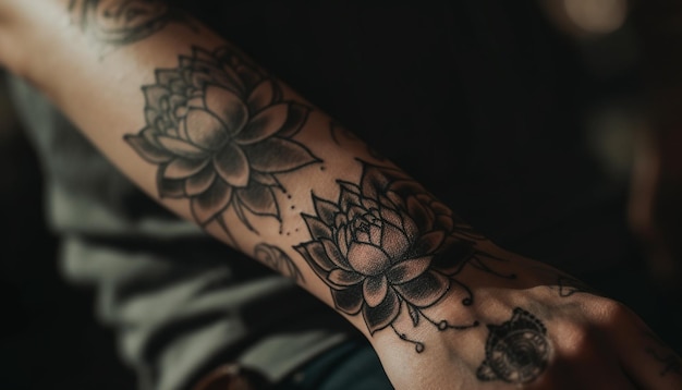 Handgezeichnetes Henna-Tattoo symbolisiert die durch KI erzeugte indigene Kultur