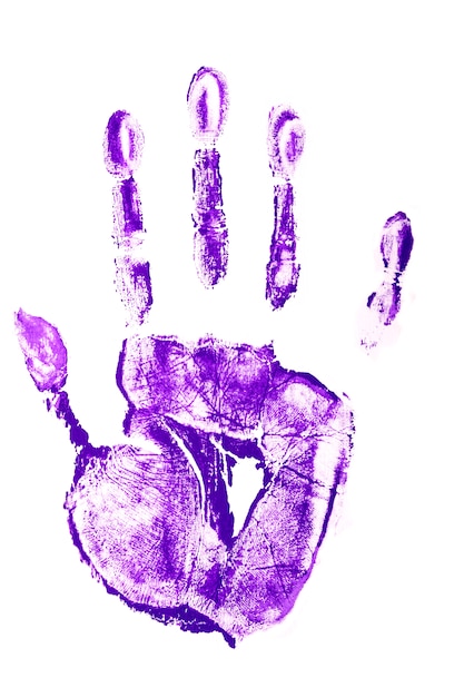 Handprint in lila Farbe