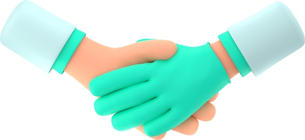 Handshake mit zwei Ärzten 3D-Hände-Symbol