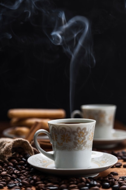 Hauch von Dampf aus Kaffee