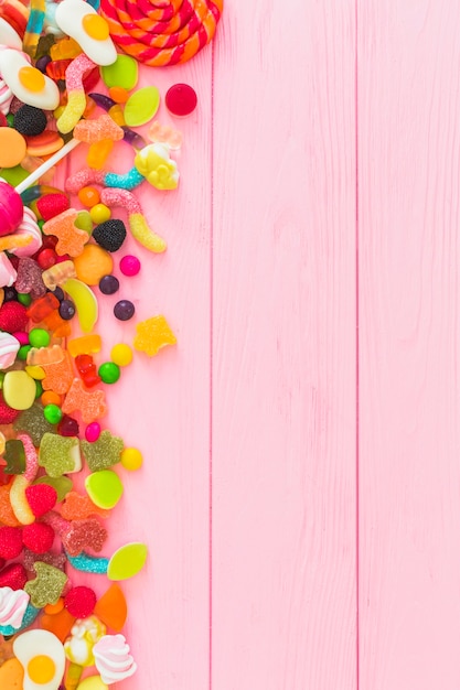 Kostenloses Foto haufen leckere süßigkeiten