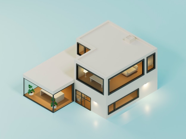 Haus 3D-Rendering-Design