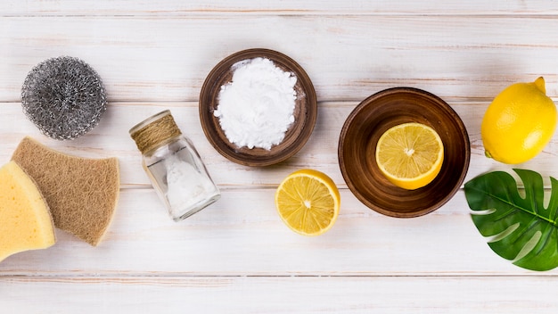 Haus Öko Reiniger Salz und Zitronenhälften