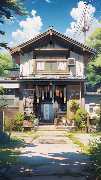 Kostenloses Foto hausarchitektur im anime-stil