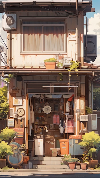 Kostenloses Foto hausarchitektur im anime-stil