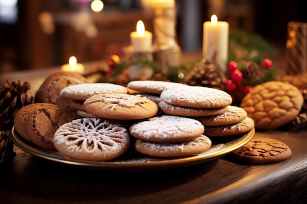 Kostenloses Foto hausgemachte kekse auf einem rustikalen hintergrund weihnachtsabend