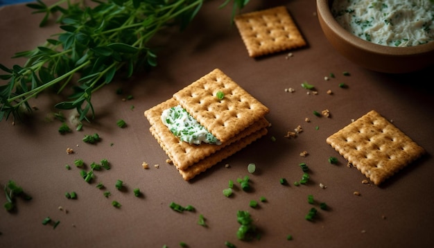 Kostenloses Foto hausgemachte shortbread-kekse auf einem rustikalen holztisch, ein köstlicher snack, der von ki generiert wurde