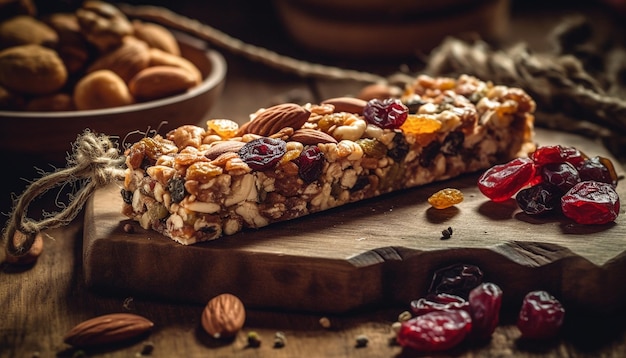 Kostenloses Foto hausgemachtes gourmet-dessert mit mandel-haselnuss und schokolade, generiert von ki