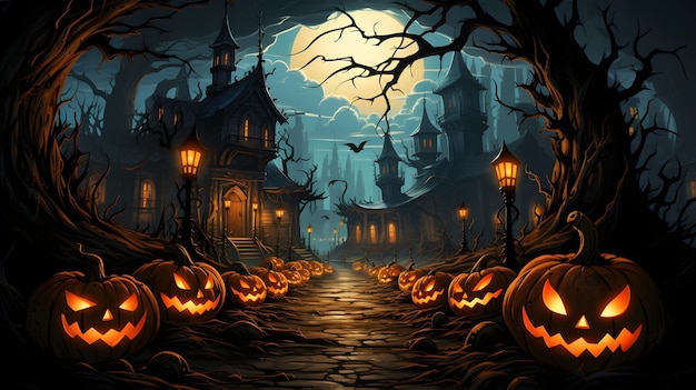 Kostenloses Foto hd-cartoon-halloween-hintergrund