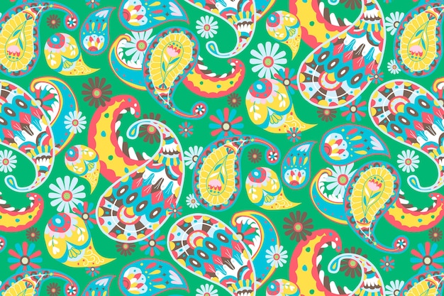 Hellgrüne Paisley-Muster-Hintergrundillustration