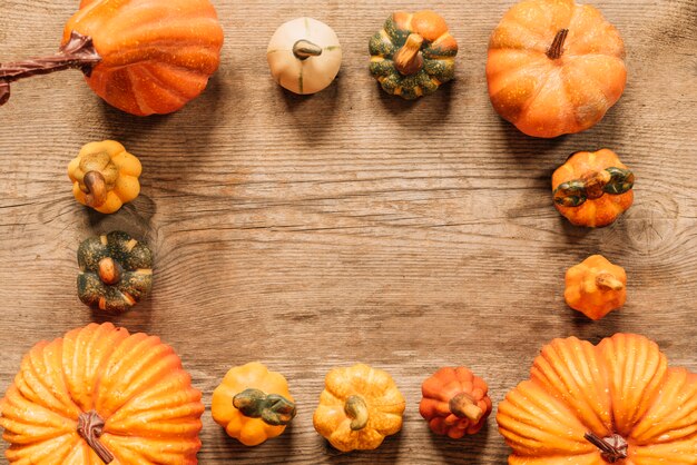 Herbstkomposition mit Kopierraum in der Mitte