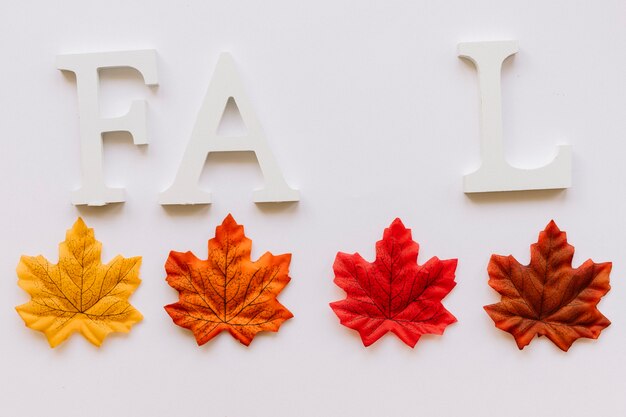 Herbstlaub und Zeichen Fall Konzept