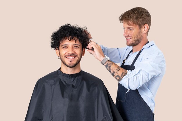 Herrenfriseur mit Friseurjobs und Karrierekampagne