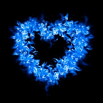 Herzflammenelement, blaues kreatives design