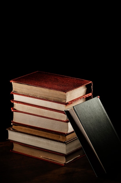 High Angle Books Stack Sortiment