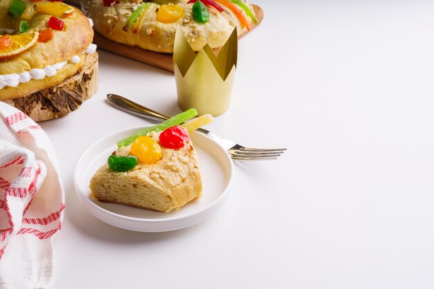 High Angle of Epiphany Day Desserts mit Süßigkeiten