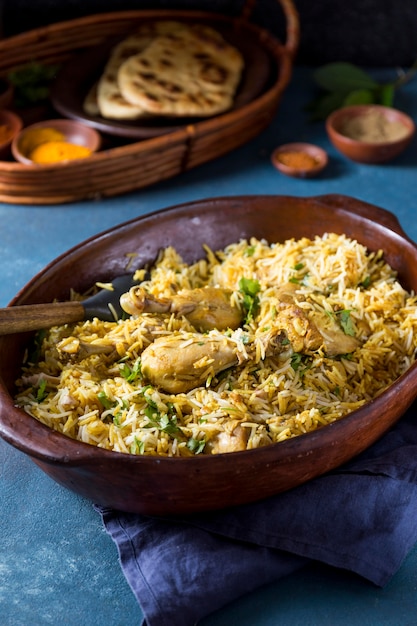 High Angle Pakistan Dish Zusammensetzung
