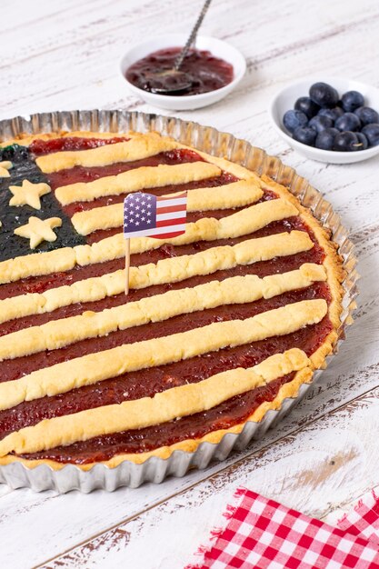 Kostenloses Foto high angle usa flag pie