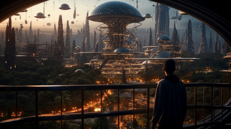 Kostenlose Foto hightech-futuristische städtische reisen für menschen