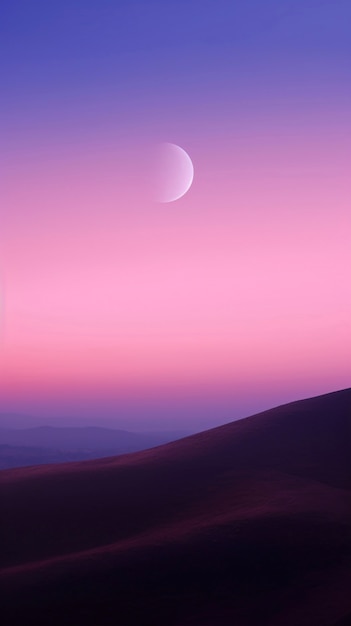 Kostenloses Foto himmelslandschaft im digitalen kunststil mit mond