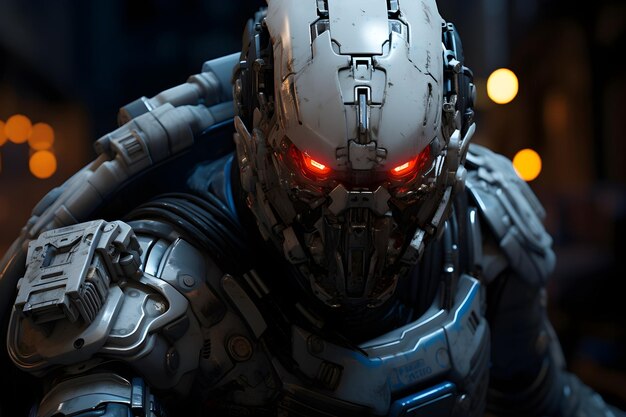Hintergrund als High-Tech-Cyborg-Krieger