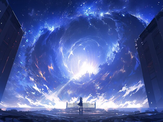 Hintergrund der Galaxie im Anime-Stil