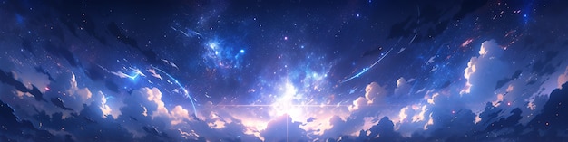 Kostenloses Foto hintergrund der galaxie im anime-stil