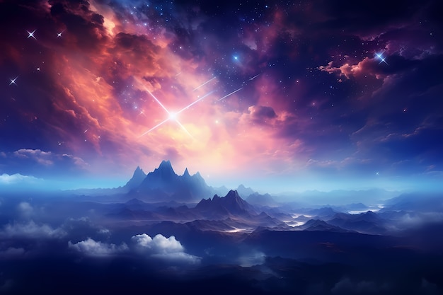 Kostenloses Foto hintergrund der galaxie im fantasy-stil