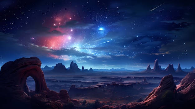 Hintergrund der Galaxie im Fantasy-Stil