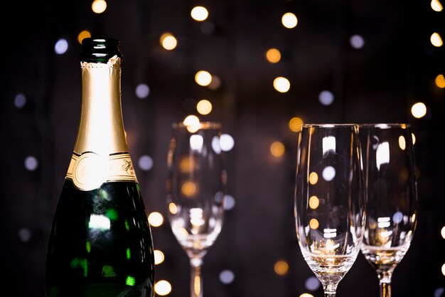 Hintergrund des neuen Jahres mit Champagner