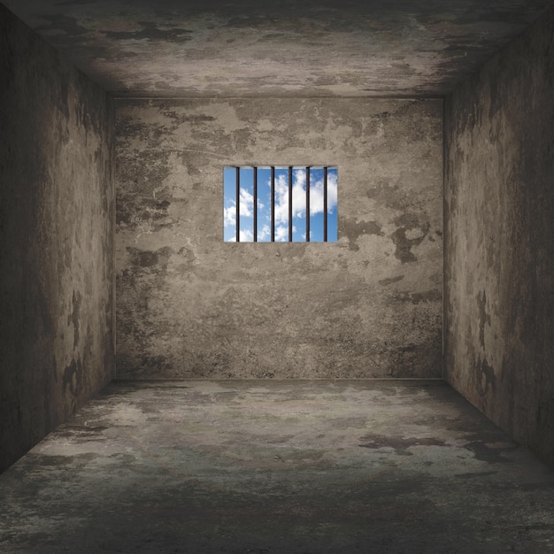 Hintergrund einer dunklen Gefängniszelle