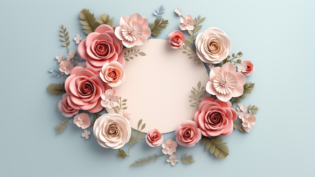 Hintergrund mit 3D-blühenden Rosenblumen