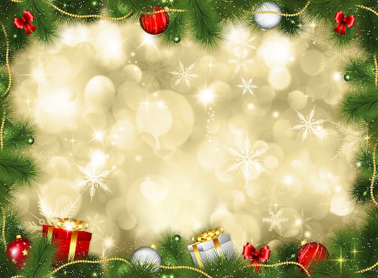 Kostenlose Foto hintergrund weihnachten mit geschenken und flitter