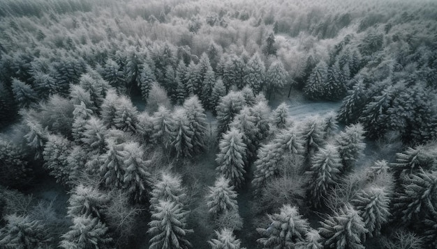 Hoch oben im Winterwunderland der Berge, das von KI generiert wird