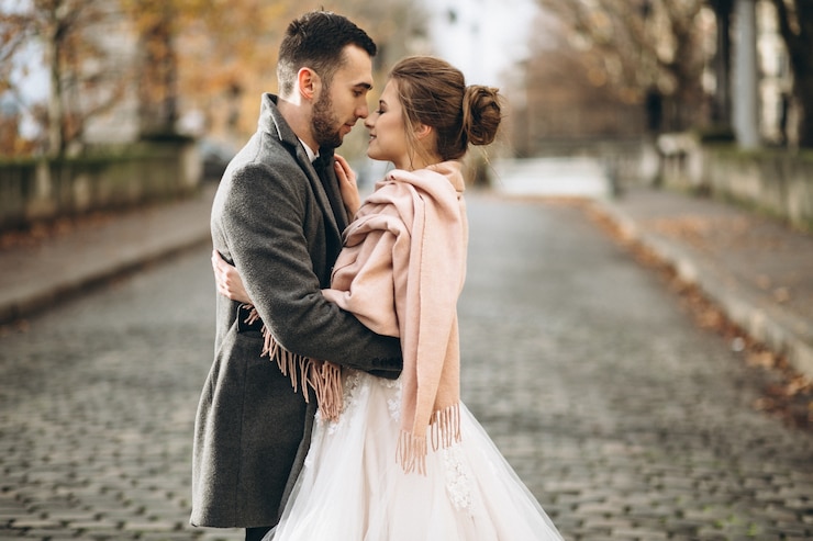 Kostenlose Foto hochzeitspaare in frankreich